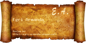 Egri Armanda névjegykártya
